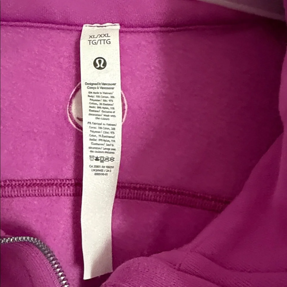 Lululemon Scuba Oversized Magenta  1/4 zip Sweatshirt - Picture 2 of 3